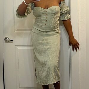 Nasty Gal Sage Midi Sweetheart Dress 👗